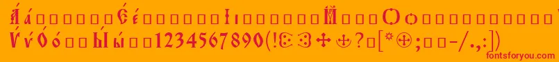 Orthodox.TtIeeroosР Р°Р·СЂСЏРґРѕС‡РЅС‹Р№ Font – Red Fonts on Orange Background
